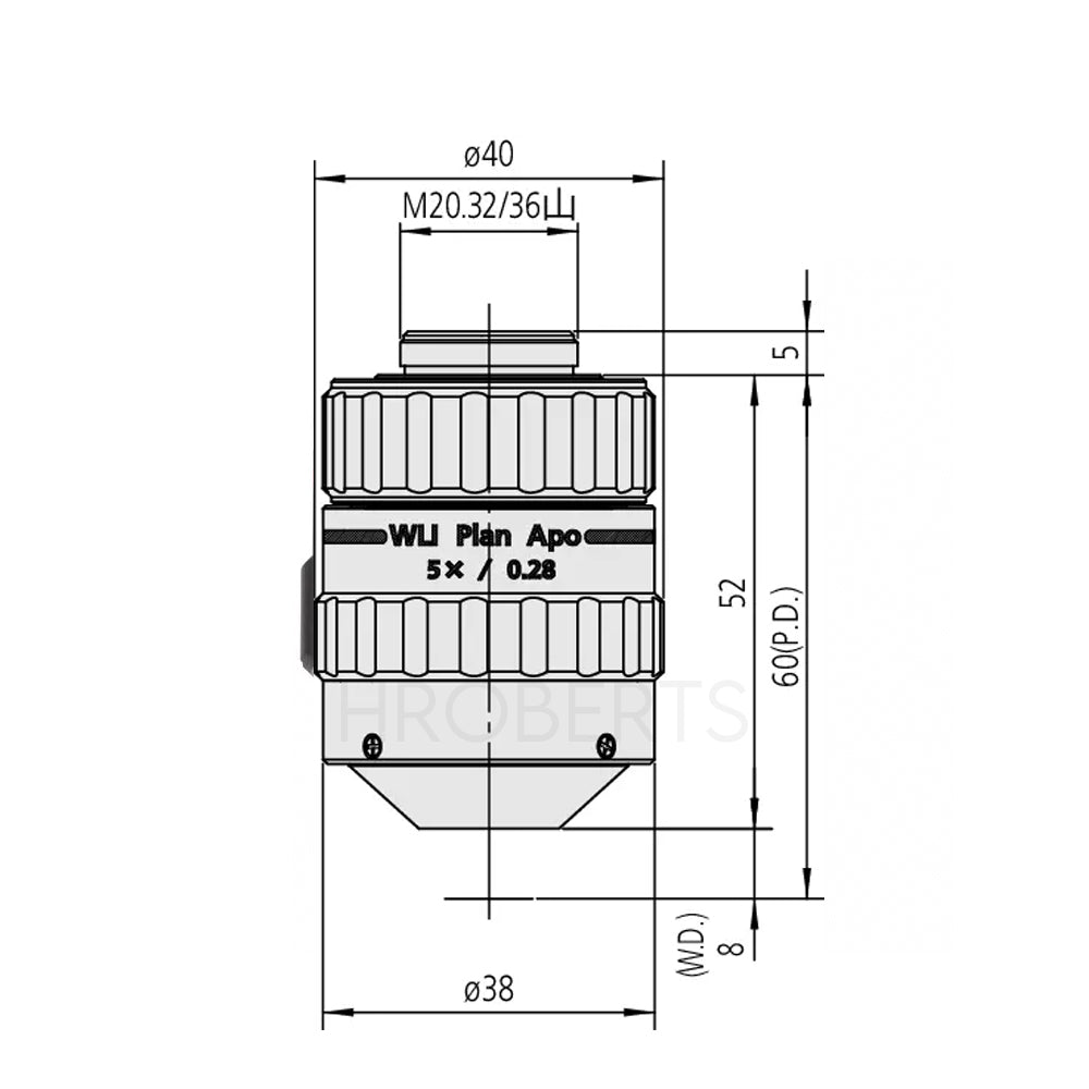 Mitutoyo 378-005 WLI Plan Apo 5x Mirau Type