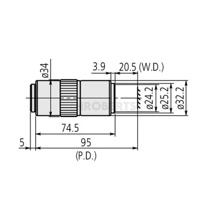 Mitutoyo 378-811-15 M Plan Apo SL 50X Objectives for bright-field observation in visible range, SL Super Long working distance