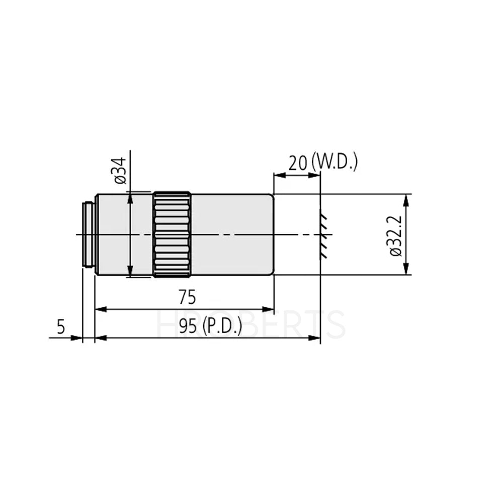 Mitutoyo 378-824-16 M Plan Apo NIR 20X Objective for bright-field observation in near-infrared range