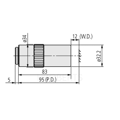Mitutoyo 378-826-15 M Plan Apo NIR 100X Objective for bright-field observation in near-infrared range