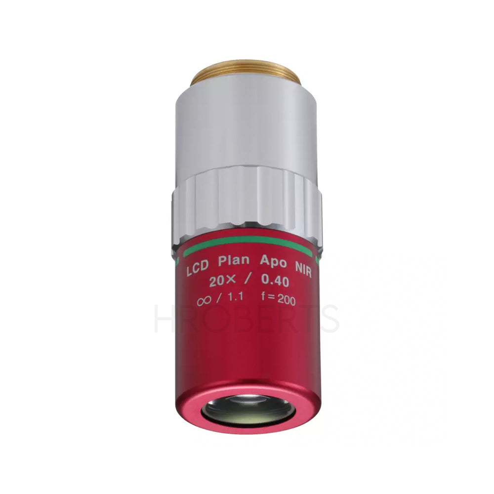 Mitutoyo 378-827-16 LCD Plan Apo NIR 20x(t1.1) Objective for BF observation in near-infrared with cover glass compensation