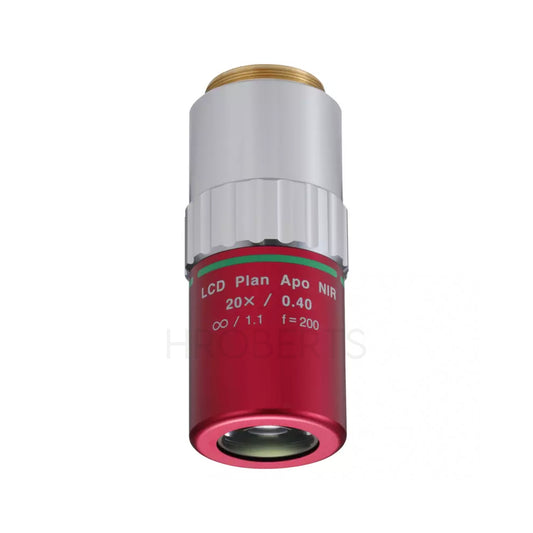 Mitutoyo 378-827-16 LCD Plan Apo NIR 20x(t1.1) Objective for BF observation in near-infrared with cover glass compensation