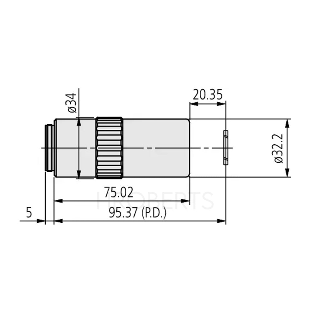 Mitutoyo 378-827-16 LCD Plan Apo NIR 20x(t1.1) Objective for BF observation in near-infrared with cover glass compensation