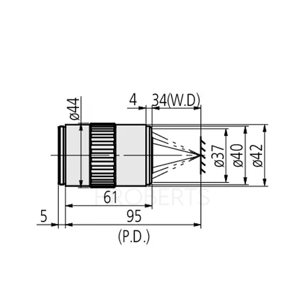 Mitutoyo 378-830-7 BD Plan Apo 7.5X Objective for bright/dark-field observation in visible range