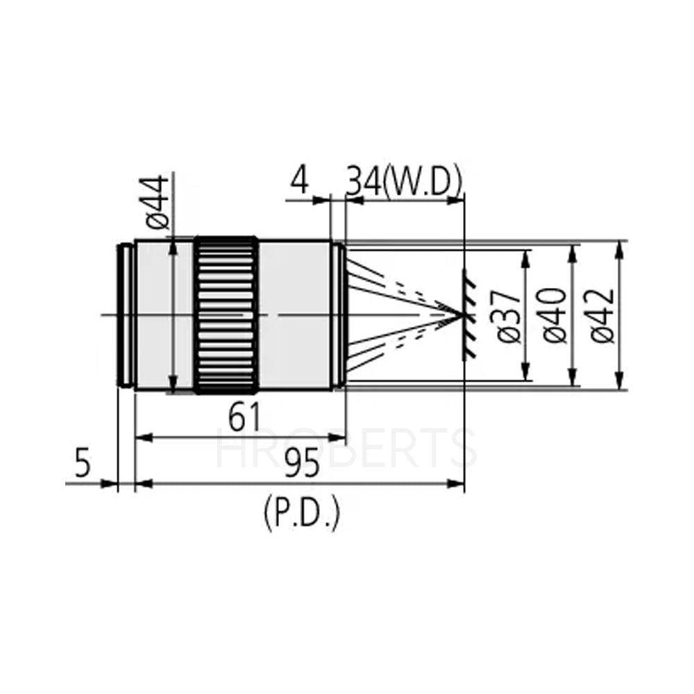 Mitutoyo 378-832-12 BD Plan Apo 5X Objective for bright/dark-field observation in visible range