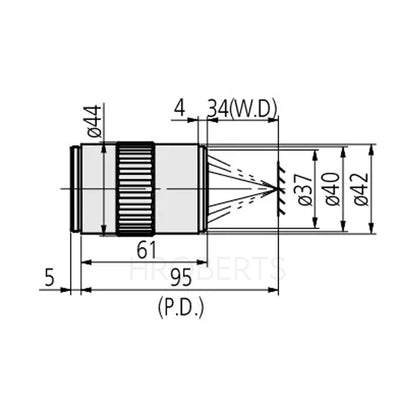 Mitutoyo 378-832-12 BD Plan Apo 5X Objective for bright/dark-field observation in visible range