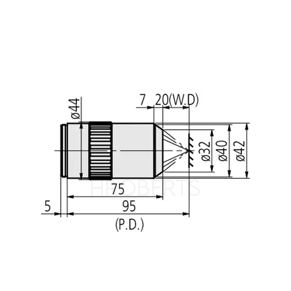 Mitutoyo 378-834-7 BD Plan Apo 20X Objective for bright/dark-field observation in visible range