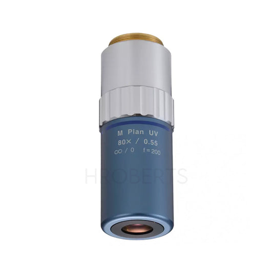 Mitutoyo 378-839-5 M Plan UV 80X Objective for bright-field observation in ultraviolet range