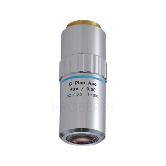 Mitutoyo 378-848-3 G Plan Apo 50X (t3.5) Objective for bright-field observation in visible range with cover glass compensation