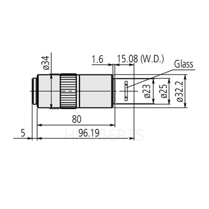 Mitutoyo 378-848-3 G Plan Apo 50X (t3.5) Objective for bright-field observation in visible range with cover glass compensation