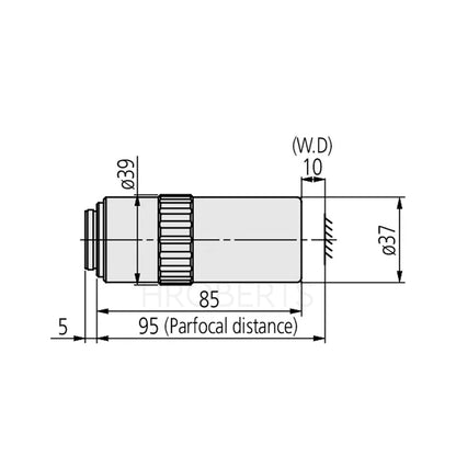 Mitutoyo 378-888-6 M Plan Apo NUV HR 50X High resolution objective for bright-field observation in near ultraviolett range