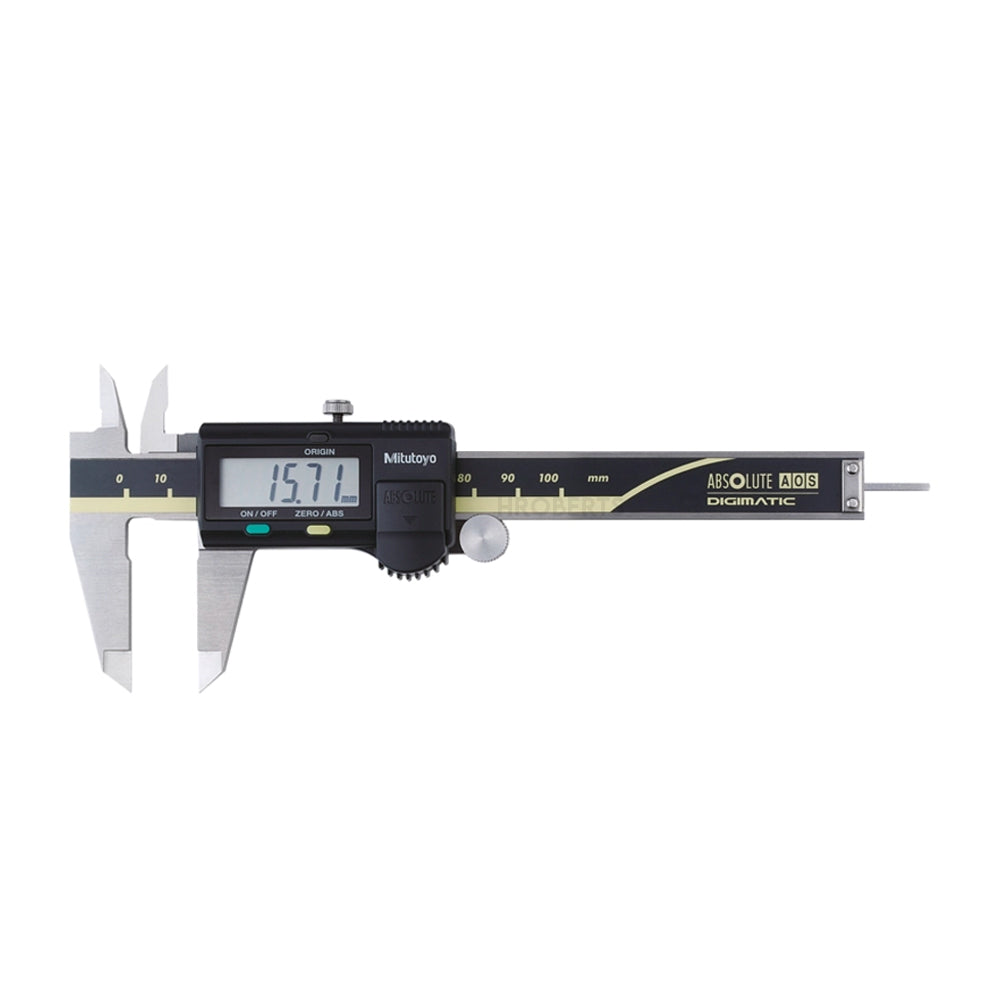 Mitutoyo 500-150-30 Digimatic Digital Caliper (Metric Only), Range 0-100mm, Resolution 0.01mm, Absolute System and SPC Data Output, Round Depth Rod