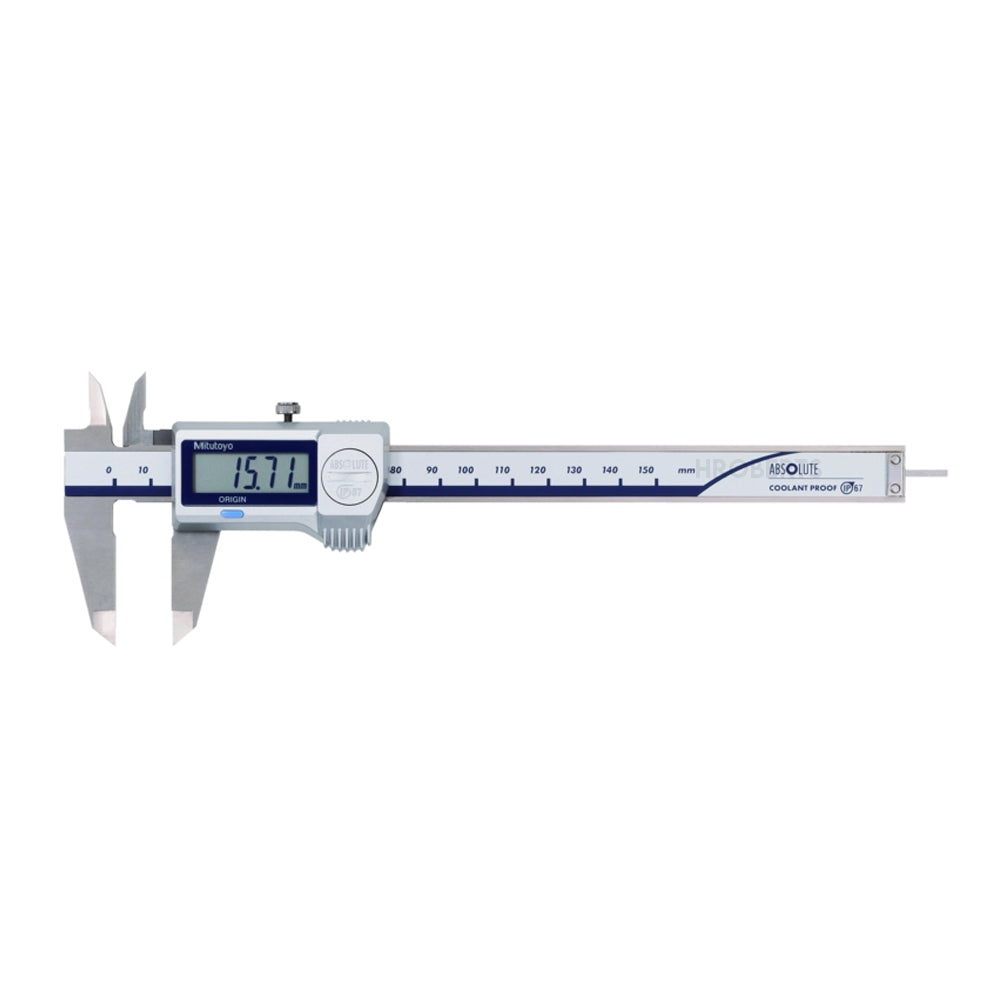 Mitutoyo 500-709-20 Digimatic Digital Coolant Proof Caliper (Metric Only), Range 0-150mm, Resolution 0.01mm, Absolute System, IP67, Round Depth Rod
