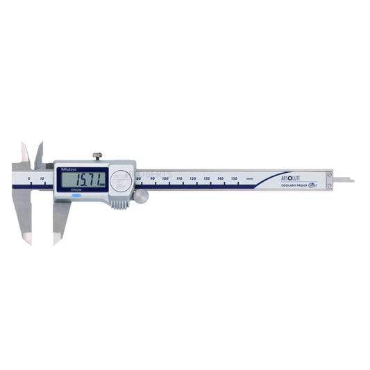 Mitutoyo 500-712-20 Digimatic Digital Coolant Proof Caliper (Metric Only), Range 0-150mm, Resolution 0.01mm, Absolute System, IP67 and SPC Data Output