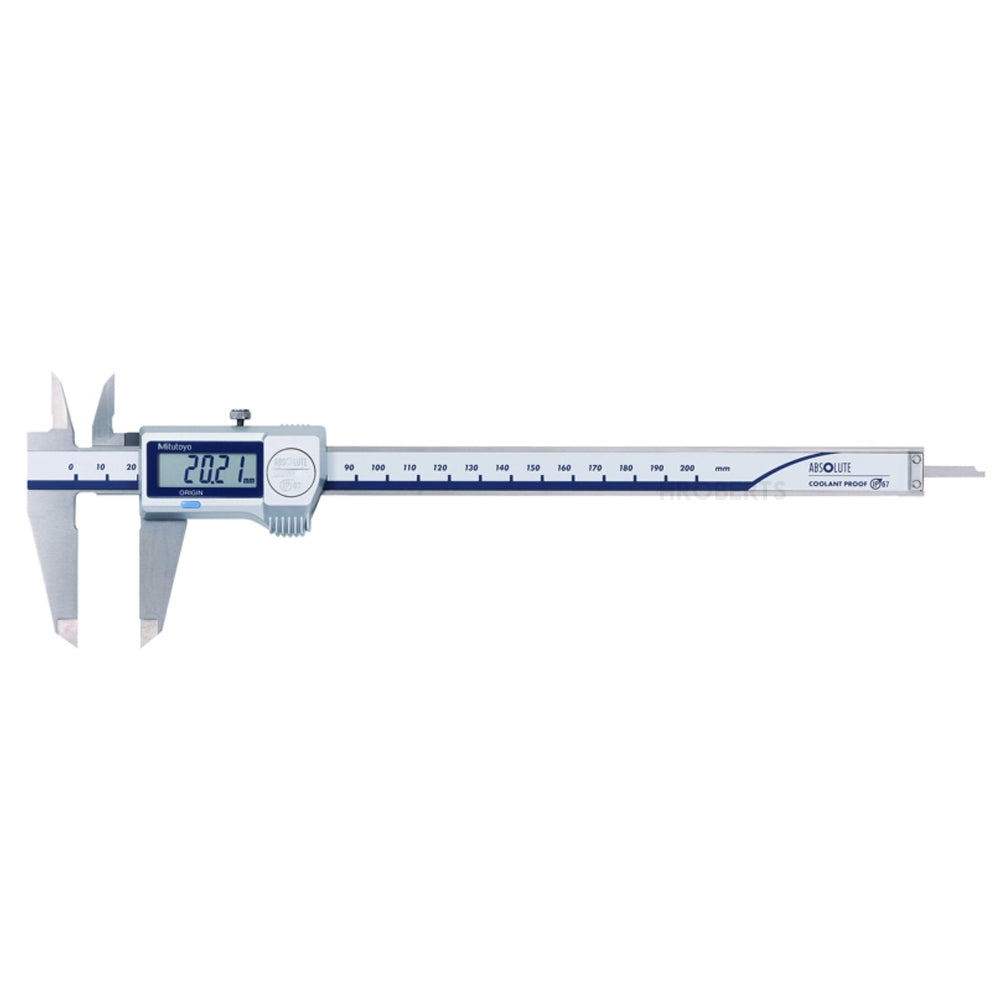 Mitutoyo 500-717-20 Digimatic Digital Coolant Proof Caliper (Metric Only), Range 0-200mm, Resolution 0.01mm, Absolute System, IP67 and SPC Data Output
