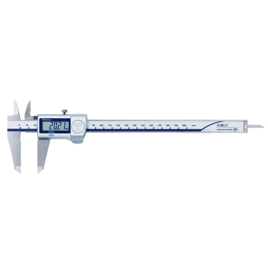 Mitutoyo 500-717-20 Digimatic Digital Coolant Proof Caliper (Metric Only), Range 0-200mm, Resolution 0.01mm, Absolute System, IP67 and SPC Data Output