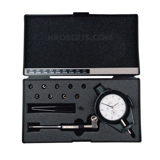 Mitutoyo 511-211 Small Hole Bore Gauge, Range 6-10mm, Graduation 0.01mm, Probe Depth 100mm