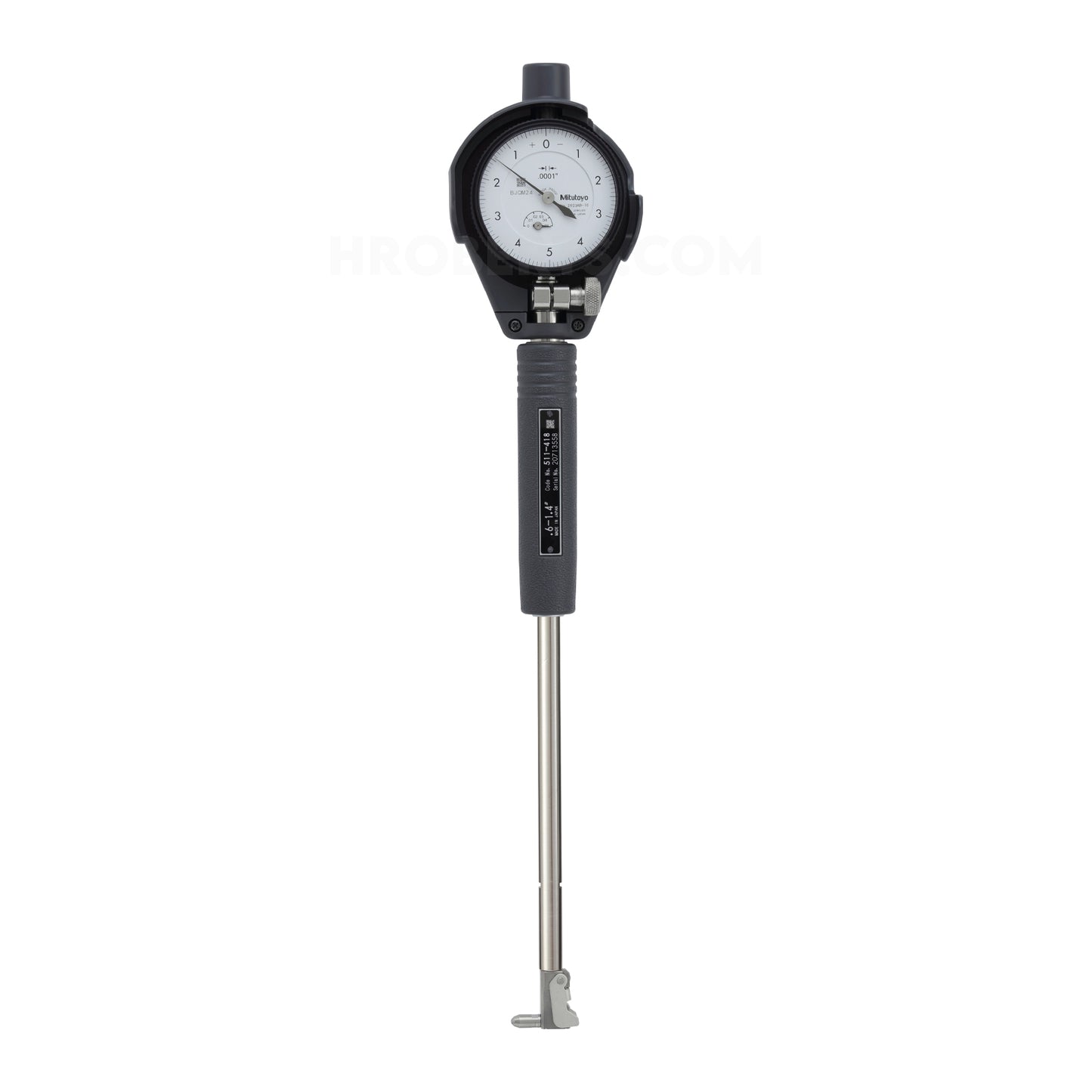 Mitutoyo 511-438-20 Blind Hole Bore Gauge, Range 0.6-1.4", Graduation 0.0001", Probe Depth 6"