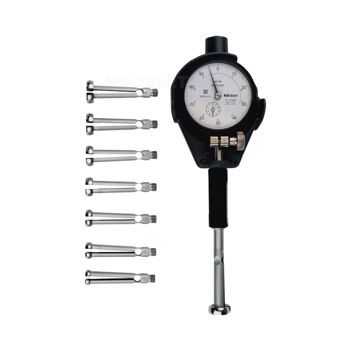 Mitutoyo 526-153-1 Small Hole Bore Gauge, Range 3.70-7.30mm, Graduation 0.01mm, Probe Depth 32mm