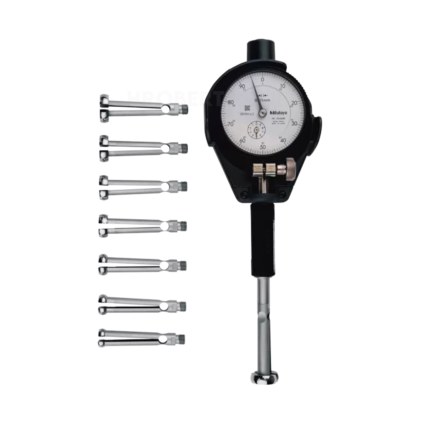 Mitutoyo 526-173-1 Small Hole Bore Gauge, Range 0.95-1.55mm, Graduation 0.01mm, Probe Depth 11.5mm