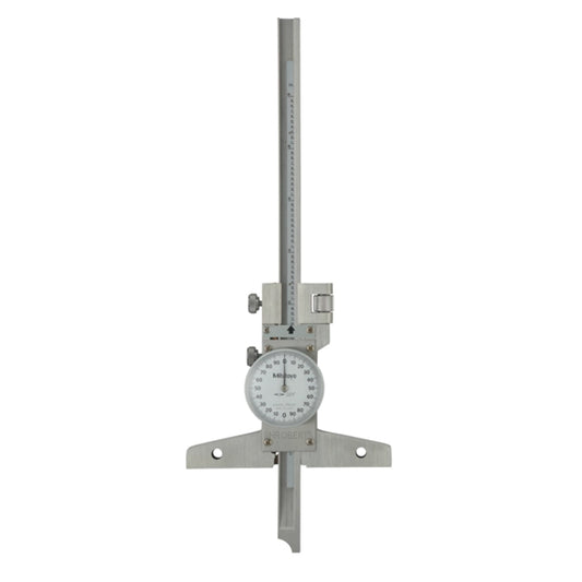 Mitutoyo 527-311-50 Dial Depth Gauge, Range 0-6", Graduation 0.001", with Fine Adjustment, Base 100 x 6.5mm