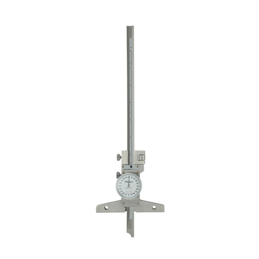 Mitutoyo 527-312-50 Dial Depth Gauge, Range 0-8", Graduation 0.001", with Fine Adjustment, Base 100 x 6.5mm