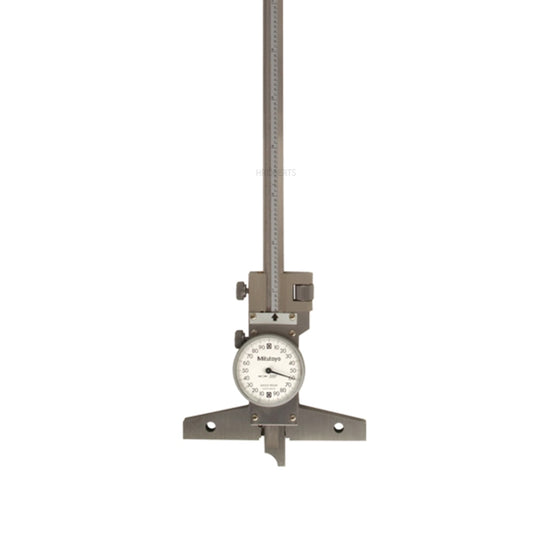 Mitutoyo 527-313-50 Dial Depth Gauge, Range 0-12", Graduation 0.001", with Fine Adjustment, Base 100 x 6.5mm