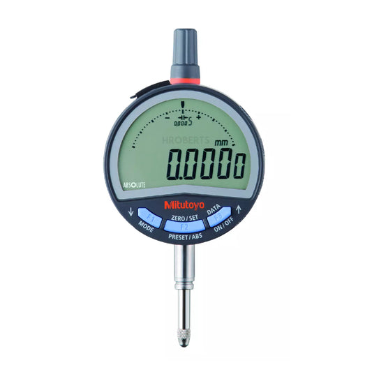 Mitutoyo 543-700B (Flat Back) Absolute Digimatic Digital Indicator (Metric Only), Range 12.7mm, Resolution 0.01mm, 0.001mm, 0.0005mm (Selectable)