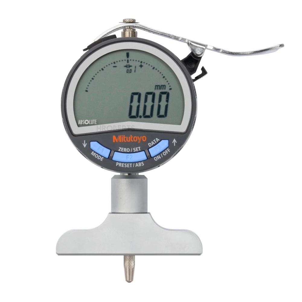 Mitutoyo 547-211A Absolute Digimatic Digital Dial Depth Gauge (Metric Only), Range 0-200mm, Resolution 0.01mm, Base 63.5 x 16mm with SPC Data Output