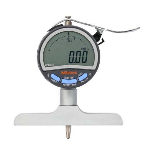 Mitutoyo 547-212A Absolute Digimatic Digital Dial Depth Gauge (Metric Only), Range 0-200mm, Resolution 0.01mm, Base 101.6 x 16mm with SPC Data Output