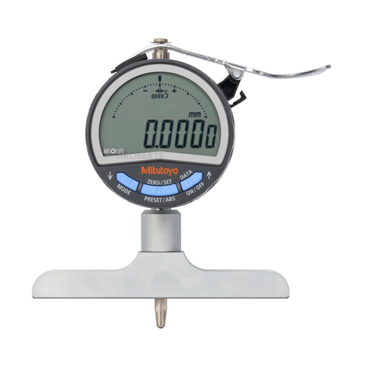 Mitutoyo 547-252A Absolute Digimatic Digital Dial Depth Gauge (Metric Only), Range 0-200mm, Resolution 0.001mm, Base 101.6 x 16mm with SPC Data Output