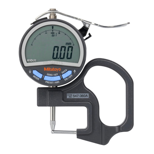 Mitutoyo 547-360A Digimatic Digital Thickness Gauge, Range 0-10mm, Resolution 0.01mm