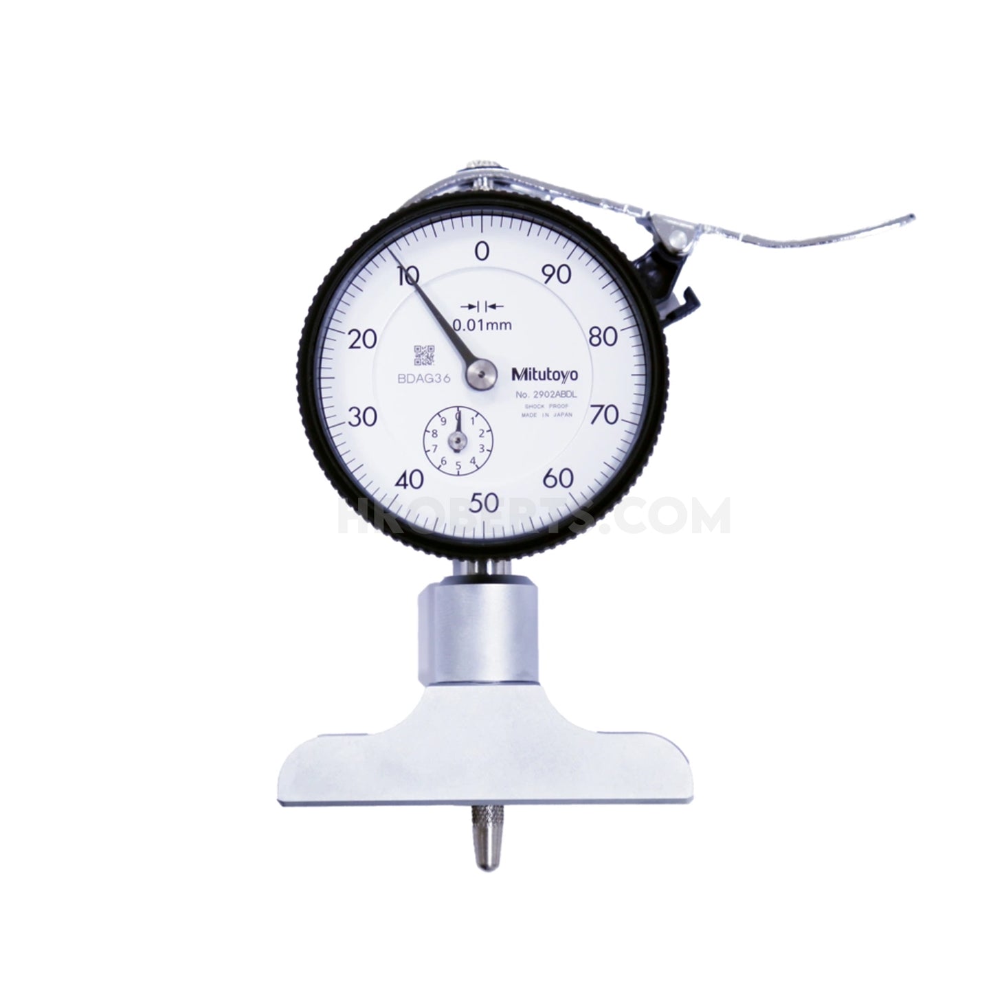 Mitutoyo 7211A Dial Indicator Depth Gauge, Range 0-200mm, Graduation 0.01mm, Base 63.5 x 16mm