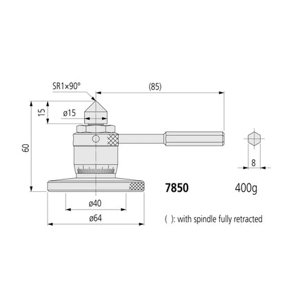 Mitutoyo 7850 Micro Jack Micrometer Head, Range 60-75mm, Graduation 0.01mm
