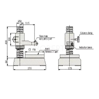 Mitutoyo 215-505-10 Comparator Stand, Column Travel 0-275mm, 150x150mm, Square Anvil