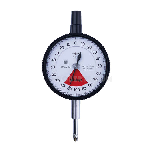 Mitutoyo 2901A-10 Dial Indicator, One Revolution, Graduation 0.001mm, Range 0.16mm, Scale 80-0-80, Bezel Diameter 57mm