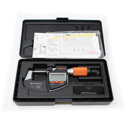 Mitutoyo 293-180-40 Digimatic Digital Quantumike Fast Action Micrometer, Range 0-1" / 0-25.4mm, Resolution 0.00005" / 0.001mm with SPC Data Output