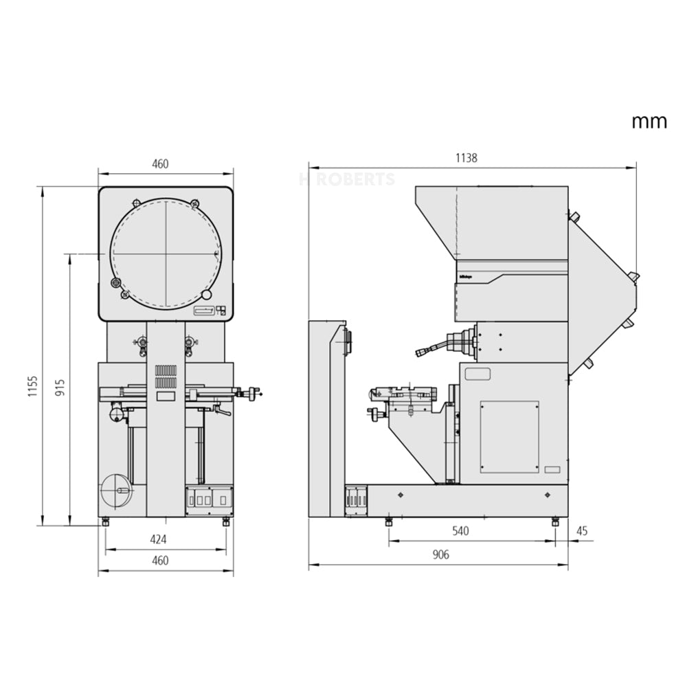 Mitutoyo 172-868-12 PH-3515F Measuring Projector XY Stage Travel Range 254 x 152mm