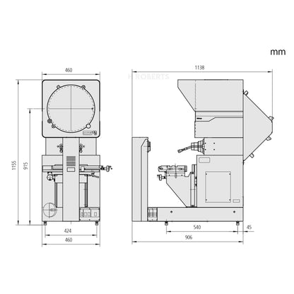 Mitutoyo 172-868-12 PH-3515F Measuring Projector XY Stage Travel Range 254 x 152mm