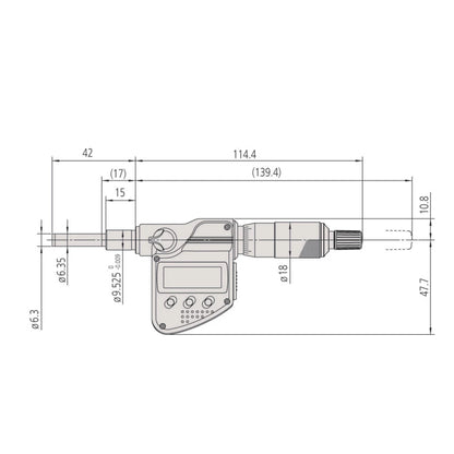 Mitutoyo 350-351-30 Digimatic Digital Rotatable Micrometer Head, Range 0-25mm / 0-1", Resolution 0.001mm / 0.00005"