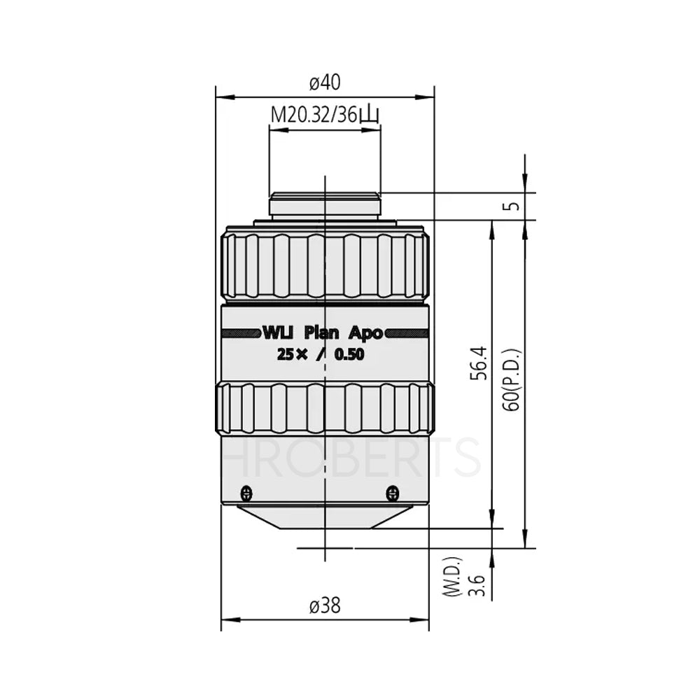 Mitutoyo 378-402 WLI Plan Apo 25x Mirau Type