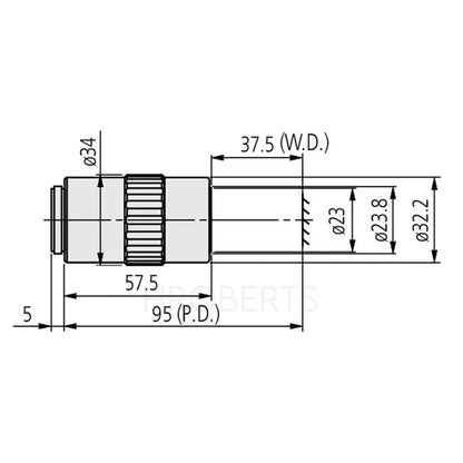 Mitutoyo 378-822-5 M Plan Apo NIR 5X Objective for bright-field observation in near-infrared range