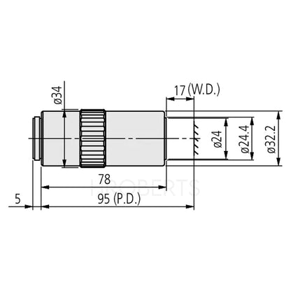 Mitutoyo 378-825-17 M PLAN APO NIR 50X Objective for bright-field observation in near-infrared range