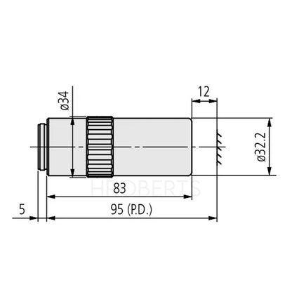 Mitutoyo 378-838-8 M Plan UV 50X Objective for bright-field observation in ultraviolet range