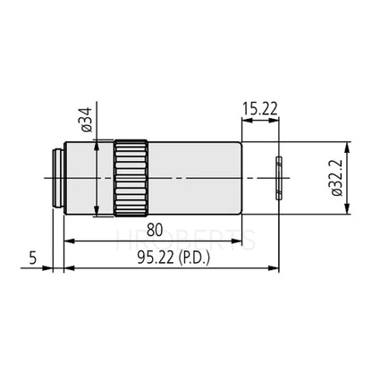 Mitutoyo 378-892-8 LCD Plan UV 20X(t0.7) Objective for bright-field observation in ultraviolet range with cover glass compensation