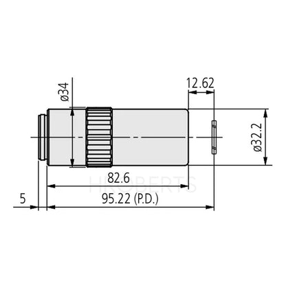 Mitutoyo 378-893-8 LCD Plan UV 50X(t0.7) Objective for bright-field observation in ultraviolet range with cover glass compensation
