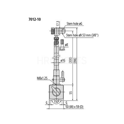 Mitutoyo 7012-10 Flexible Column Magnetic Stand