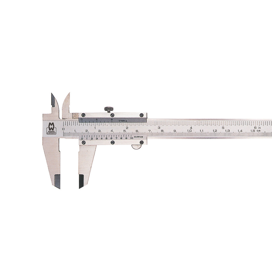 Moore & Wright MW100-20BI Vernier Caliper, Range 0-200mm / 0-8", Graduation 0.02mm / 0.001"