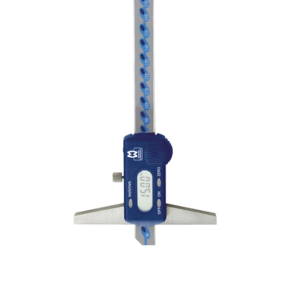 Moore & Wright MW170-15DB Digital Vernier Depth Gauge, Range 0-150mm / 0-6", Resolution  0.01mm / 0.0005", Length of Base 100mm