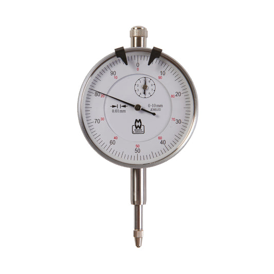 Moore & Wright MW400-06 Dial Indicator, Lug Back, Graduation 0.01mm, Range 10mm, Scale 0-100, Bezel Diameter 58mm